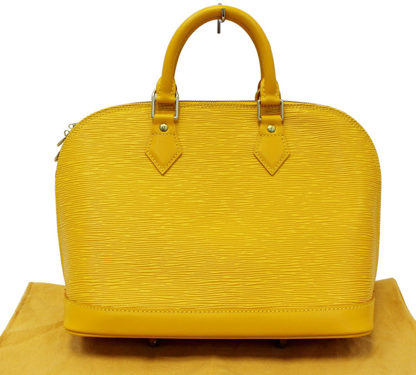 LOUIS VUITTON Epi Leather Alma PM Yellow Satchel Bag