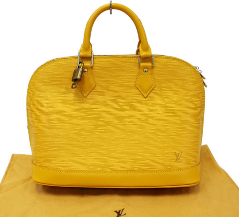 LOUIS VUITTON Epi Leather Alma PM Yellow Satchel Bag