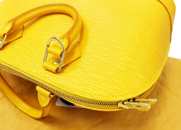 LOUIS VUITTON Epi Leather Alma PM Yellow Satchel Bag
