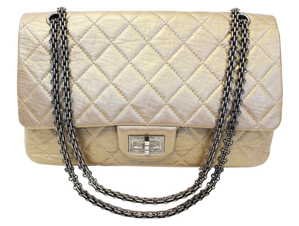 CHANEL Bronze 2.55 Reissue Quilted Classic Calfskin Leather 225 Flap Bag