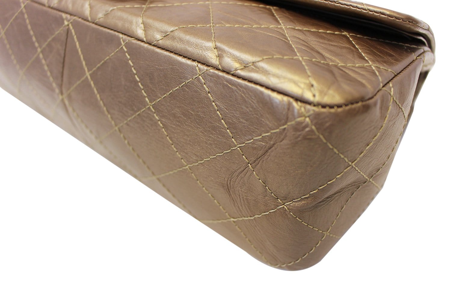 Chanel Metallic Brown Chevron Quilted Leather Reissue 2.55 Classic 225 Flap  Bag at 1stDibs