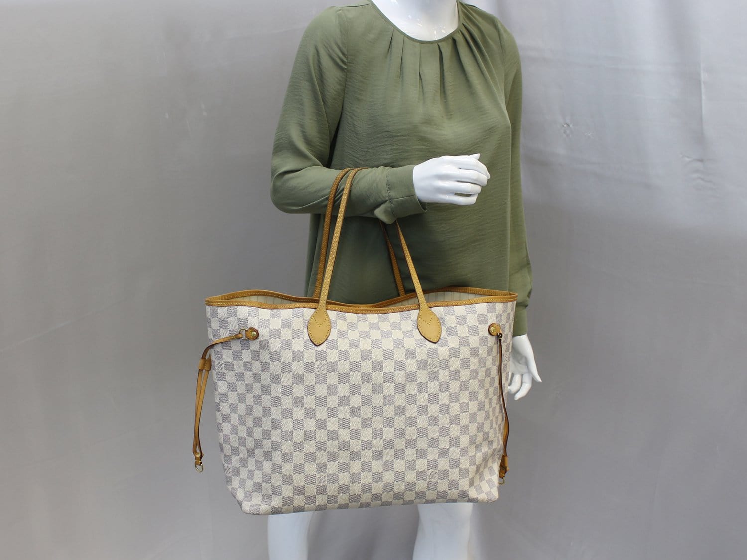 Louis Vuitton Neverfull GM Damier Azur Tote Shoulder Bag