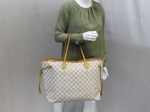 LOUIS VUITTON Neverfull GM Damier Azur Shoulder Bag