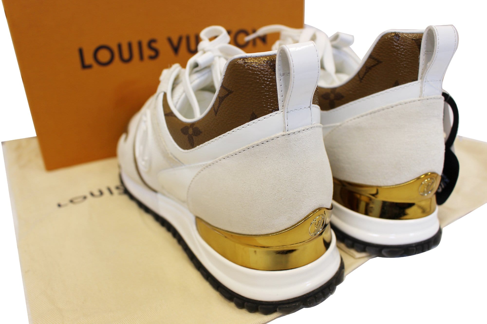 LOUIS VUITTON-Suede Monogram Run Away Sneakers-Size: 38.5 – Closet