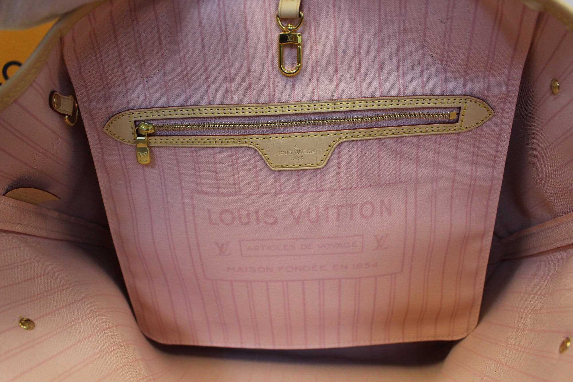 Louis-Vuitton-Damier-Azur-Neverfull-MM-Rose-Ballerine-N41605 – dct