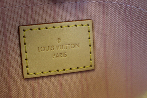 LOUIS VUITTON Damier Azur ROSE BALLERINE Pochette Wristlet Pouch Neverfull MM