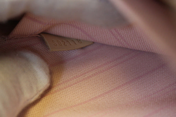 LOUIS VUITTON Damier Azur ROSE BALLERINE Pochette Wristlet Pouch Neverfull MM