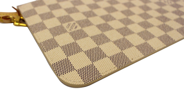 LOUIS VUITTON Damier Azur ROSE BALLERINE Pochette Wristlet Pouch Neverfull MM