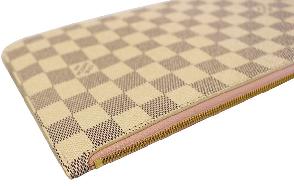 LOUIS VUITTON Damier Azur ROSE BALLERINE Pochette Wristlet Pouch Neverfull MM