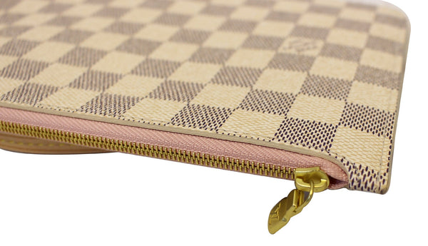 LOUIS VUITTON Damier Azur ROSE BALLERINE Pochette Wristlet Pouch Neverfull MM