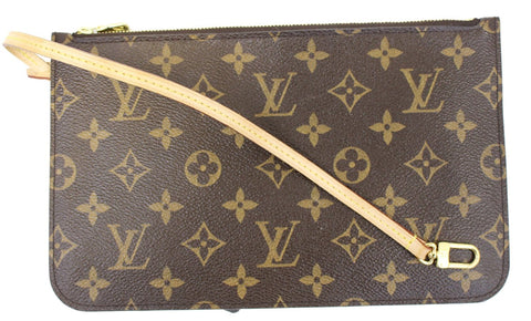 LOUIS VUITTON Monogram Canvas Pochette Wristlet Pouch Neverfull MM