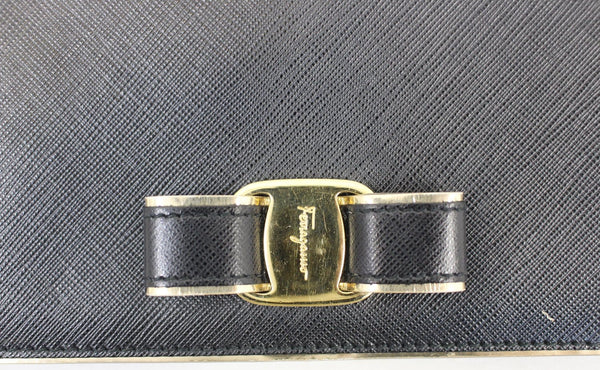 SALVATORE FERRAGAMO Miss Vara Bow Saffiano Leather Wallet Crossbody Bag