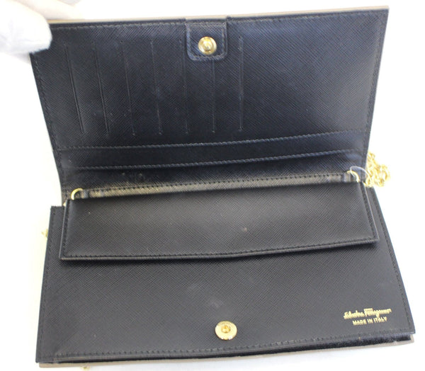 SALVATORE FERRAGAMO Miss Vara Bow Saffiano Leather Wallet Crossbody Bag