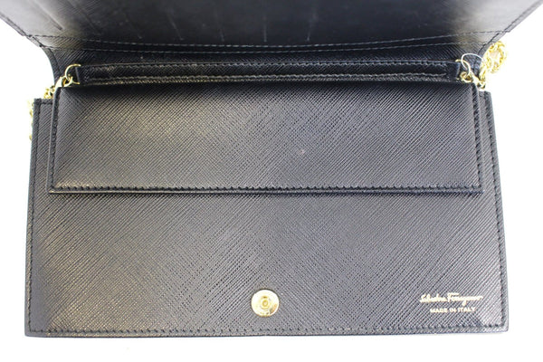 SALVATORE FERRAGAMO Miss Vara Bow Saffiano Leather Wallet Crossbody Bag