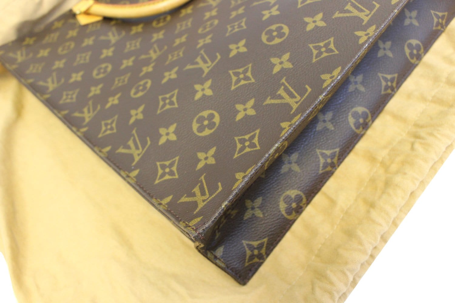 Used Brown Louis Vuitton Authentic Sac Plat Top Handle Tote Bag Monogram  Canvas Houston,TX