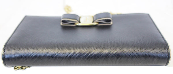 SALVATORE FERRAGAMO Miss Vara Bow Saffiano Leather Wallet Crossbody Bag