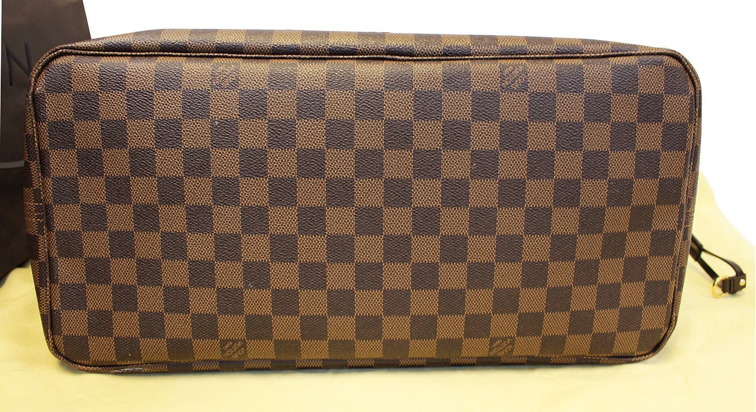 Louis Vuitton Pouch For Neverfull Damier Ebene Canvas Red Interior Preowned