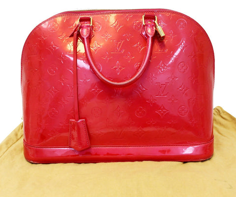 LOUIS VUITTON Vernis Leather Alma GM Pink Handbag