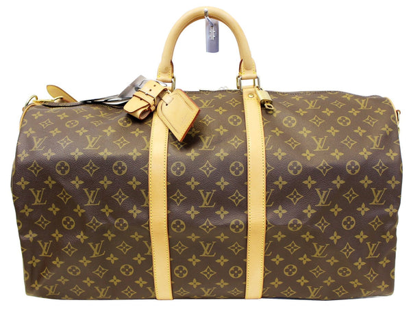 LOUIS VUITTON Monogram Canvas Keepall Bandouliere 55 Travel Bag