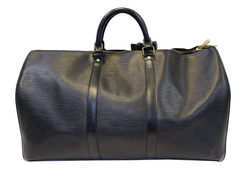 LOUIS VUITTON Pre Loved Satchel Bag Epi Leather Black Keepall 50 Boston
