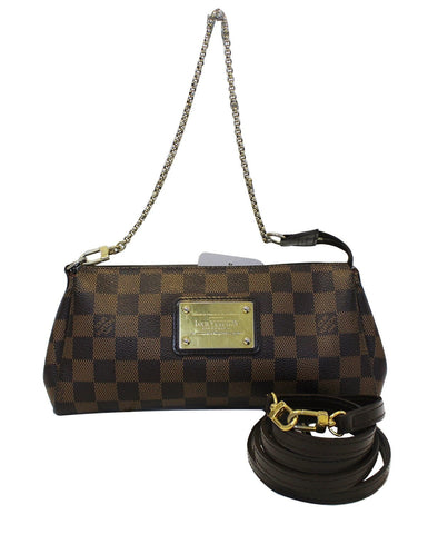 LOUIS VUITTON Damier Ebene Pochette Eva Clutch Shoulder Crossbody Bag