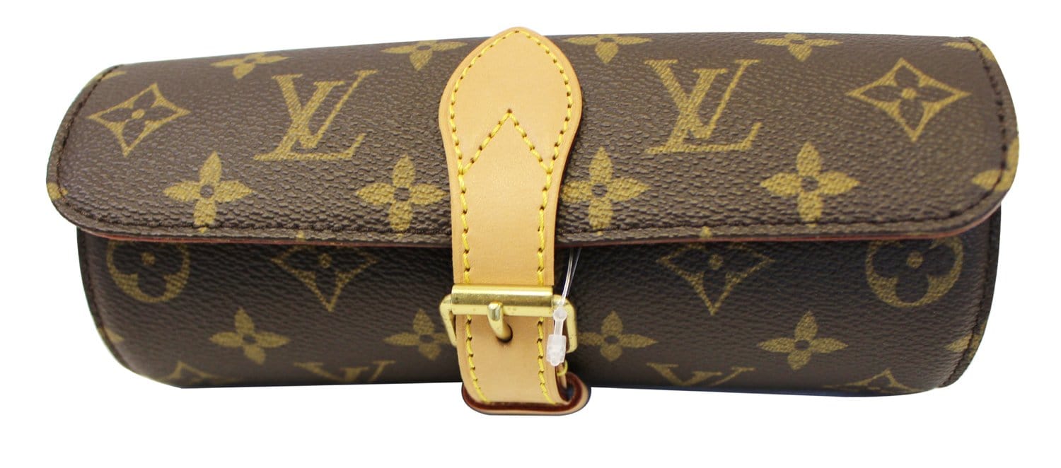 Louis Vuitton 3 Watch Case Brown Monogram