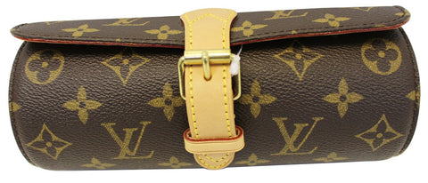 LOUIS VUITTON Watch Case Used  Monogram Canvas Etui 3 Montre