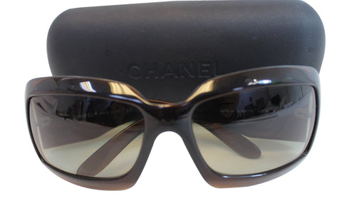 Chanel Sunglasses For Women - CHANEL Pearl Sunglasses 5076 CC Logo brown