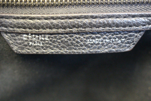 Celine Black Leather Mini Luggage Bag-Zip view