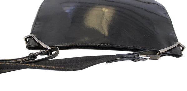 GUCCI Black Leather Hobo Shoulder Bag