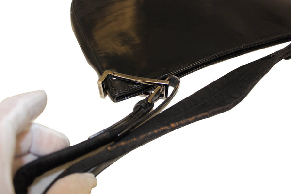 GUCCI Black Leather Hobo Shoulder Bag