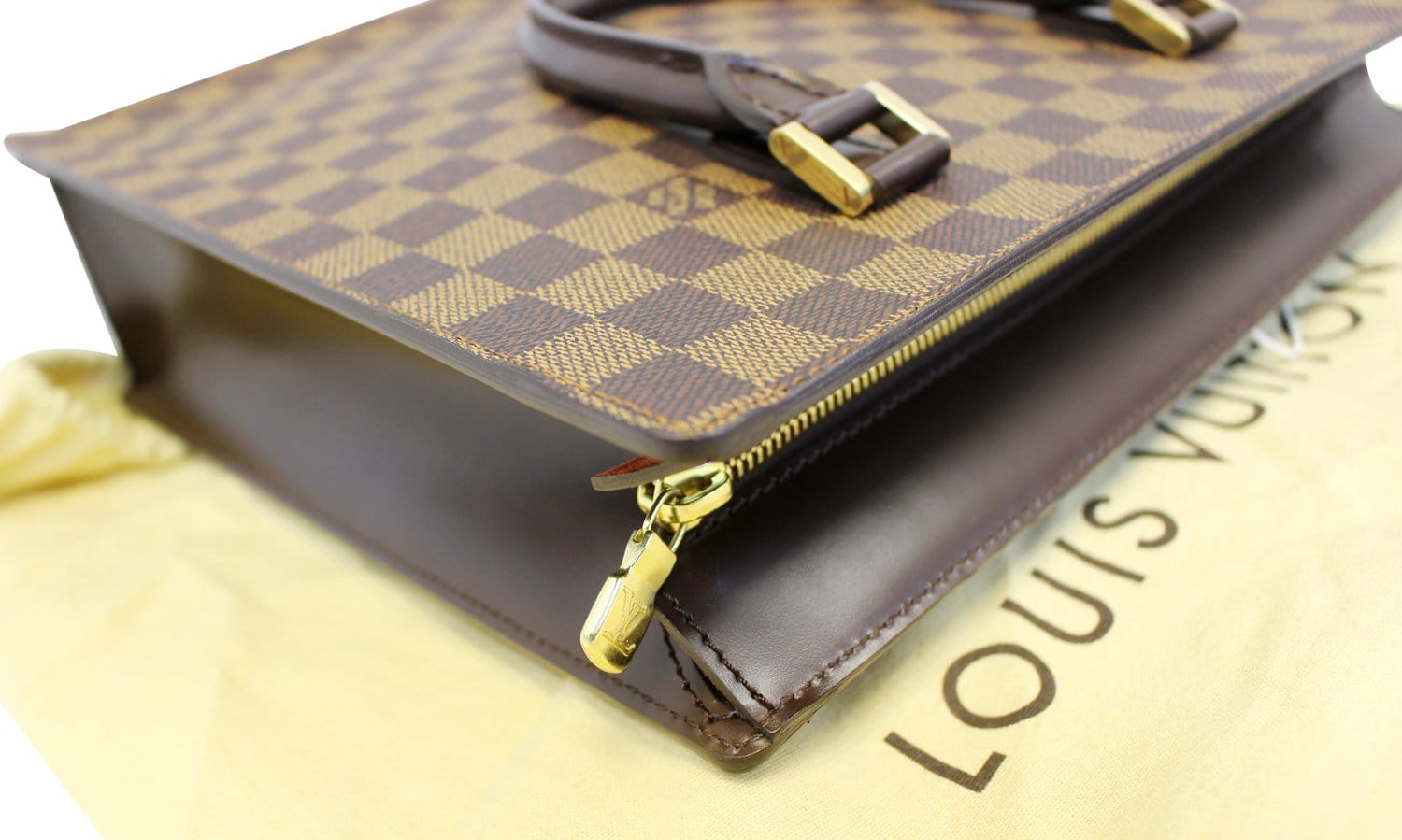 Louis Vuitton Damier Ebene Canvas Sac Plat PM Bag Louis Vuitton