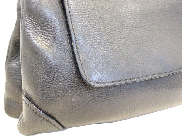 GUCCI Black Leather Lady Satchel Bag