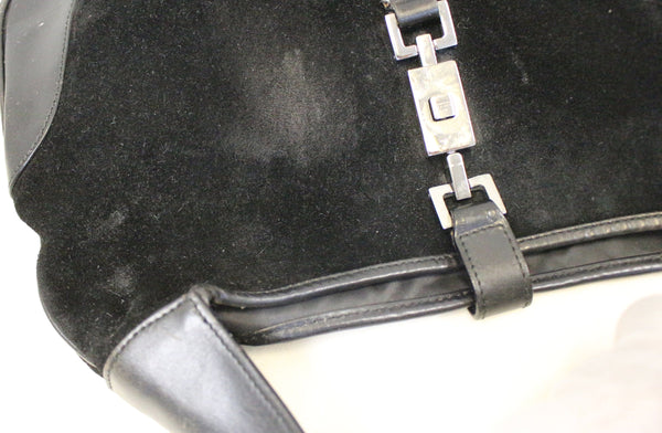 Gucci Black Suede Leather Jackie Shoulder Bag