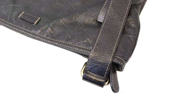 GUCCI Black Guccisima Leather Shima Crossbody Shoulder Bag 201446