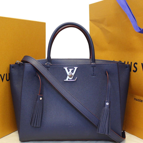 LOUIS VUITTON Lockmeto Marine Rouge Leather Shoulder Bag-US