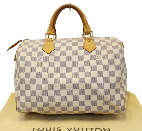 LOUIS VUITTON Damier Azur Speedy 35 Satchel Bag