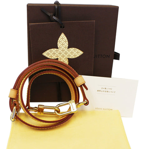 LOUIS VUITTON Leather Bandouliere Shoulder Strap Beige