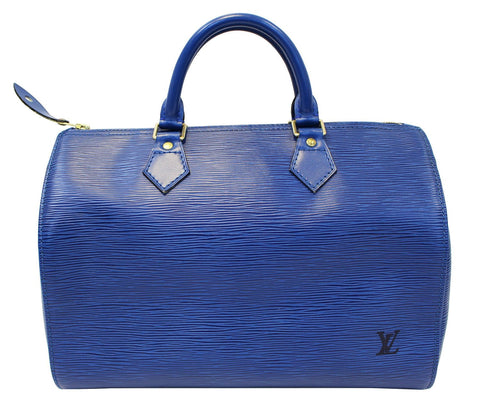 LOUIS VUITTON Pre Owned  Epi Leather Blue Speedy 30 Satchel Bag