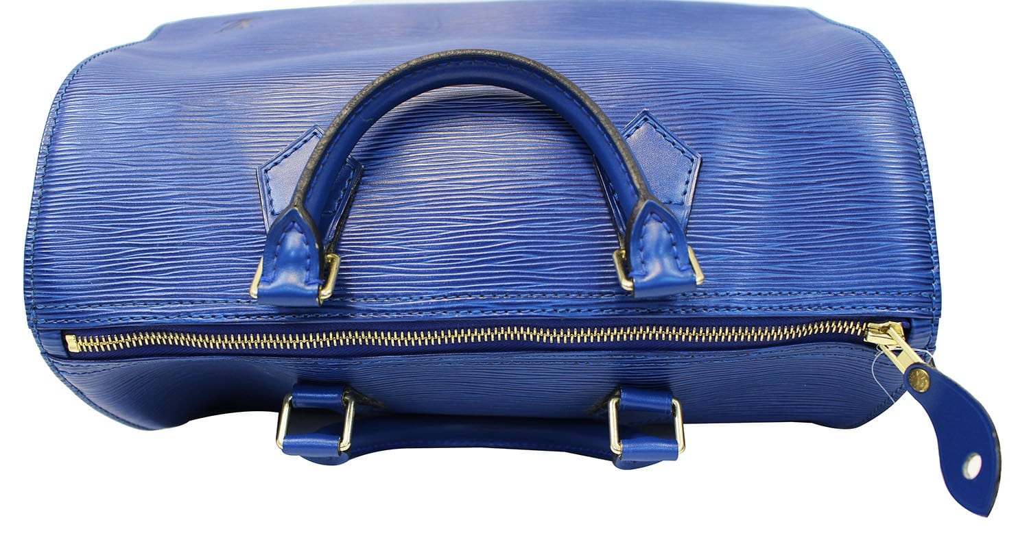 Louis Vuitton Speedy 30 Blue Leather Handbag (Pre-Owned)