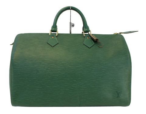 LOUIS VUITTON Epi Leather Green Speedy 35 Satchel Bag