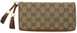 GUCCI GG Canvas Zip Around with Tassels Wallet 261393