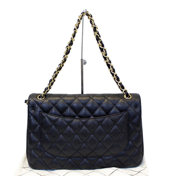 Chanel Double Flap Classic Jumbo Caviar Shoulder Bag - strap