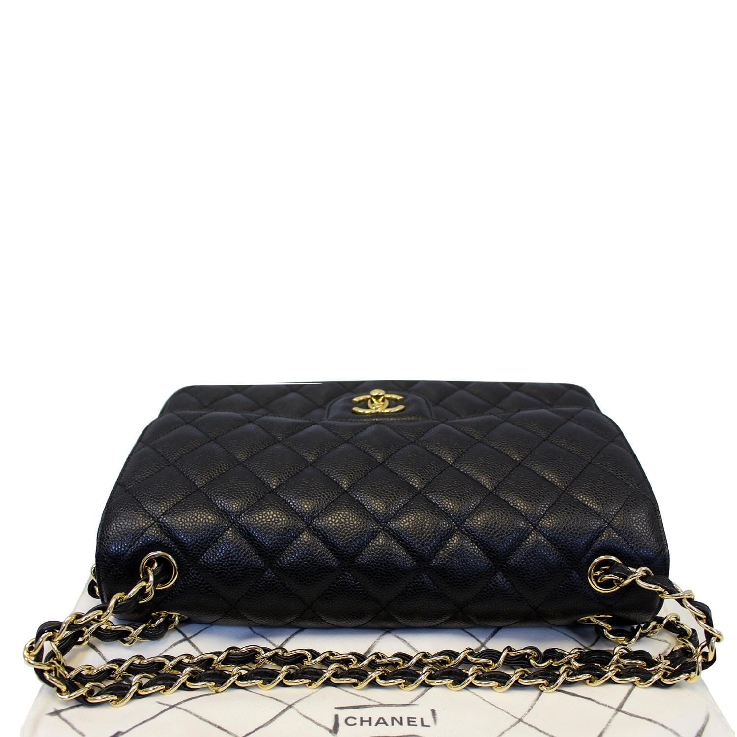 Chanel Jumbo Caviar Classic Double Flap Bag - Black Shoulder Bags, Handbags  - CHA946976