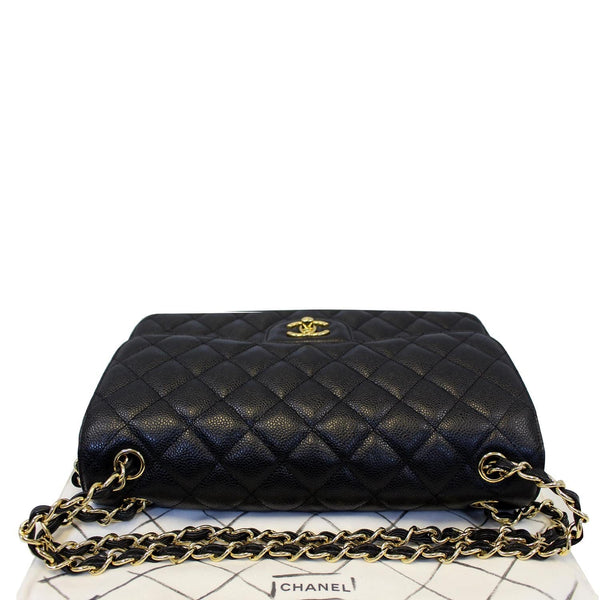 Chanel Double Flap Classic Jumbo Caviar Shoulder Bag - leather