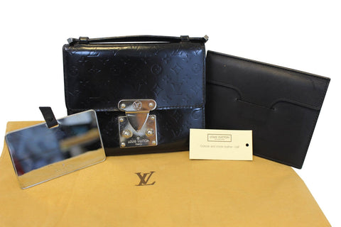 LOUIS VUITTON Monogram Mini Glace Anouchka PM Wallet Purse Black - Sale
