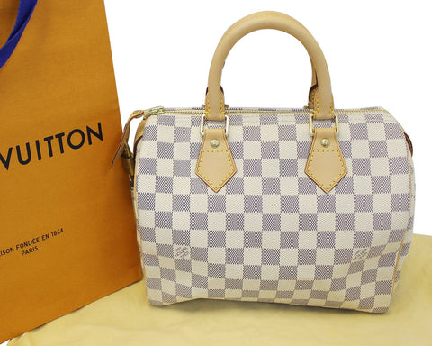 LOUIS VUITTON Damier Azur Speedy 25 Satchel Bag