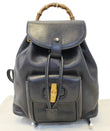 GUCCI Backpack Bamboo Black Leather Handbag