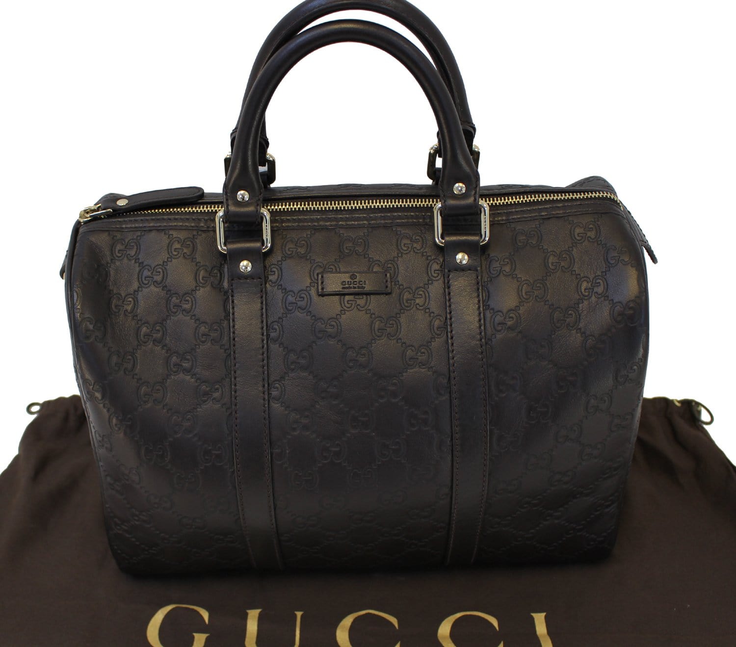 GUCCI 265697 Women's Black Leather GG Guccissima Boston Purse HandBag O/S, Accessorising - Brand Name / Designer Handbags For Carry & Wear Share If  You Care…