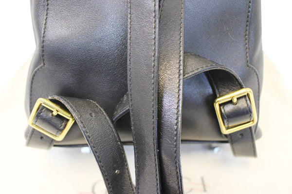 GUCCI Backpack Bamboo Black Leather Handbag